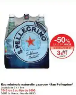 Monoprix Eau minérale naturelle gazeuse San Pellegrino offre