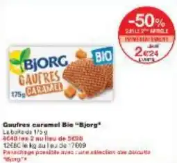 Monoprix Gaufres caramel Bio Bjorg offre