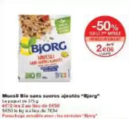 Monoprix Mues Bio sans sucres ajoutés Bjorg offre