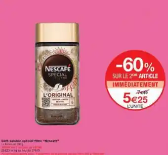 Monoprix Café soluble spécial filtre Nescafé offre