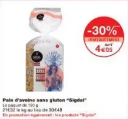 Monoprix Pain d'avoine sans gluten Sigdal offre