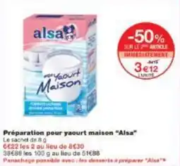 Monoprix Préparation pour yaourt maison Alsa offre