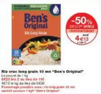 Monoprix Riz vrac long grain 10 mn Ben's Original offre