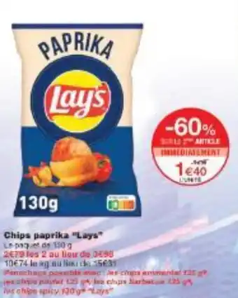 Monoprix Chips paprika Lays offre