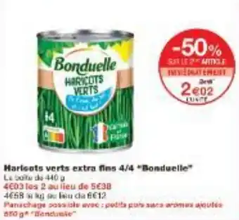 Monoprix Haricots verts extra fins 4/4 Bonduelle offre