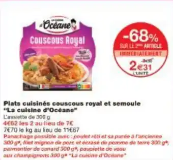 Monoprix Plats cuisinés couscous royal et semoule La cuisine d'Océane offre