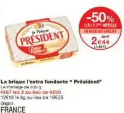 Monoprix La brique l'extra fondante Président offre