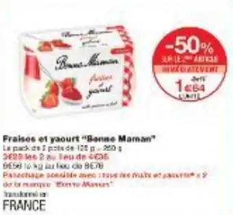 Monoprix Fraises et yaourt Bonne Maman offre