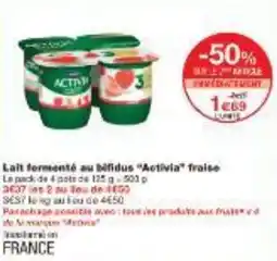 Monoprix Activia fraise offre