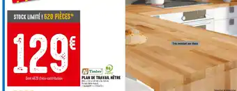 Brico Cash AJ TIMBER Plan de travail hêtre offre