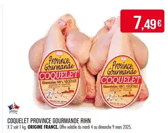 Match PROVINCE GOURMANDE RIHN Coquelet offre