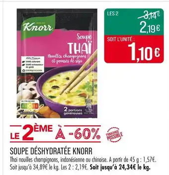 Match Knorr Soupe déshydratée offre