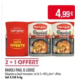 Match Paul & Louise Ravioli offre