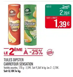 Match Carrefour Sensation Tuiles Dipster offre