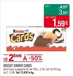 Match KINDER CARDS Biscuit offre