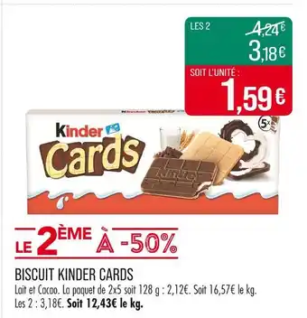 Match KINDER CARDS Biscuit offre