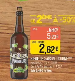 Match Licorne Bière de Saison offre