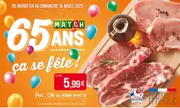 Match Porc : Côte ou échine avec os offre