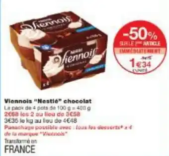 Monoprix Viennois Nestlé chocolat offre