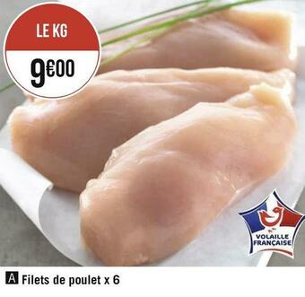 Géant Casino Filets de poulet x 6 offre