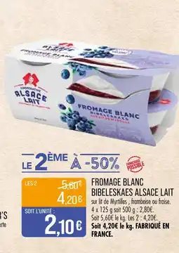 Match Alsace Lait Fromage blanc Bibeleskaes offre