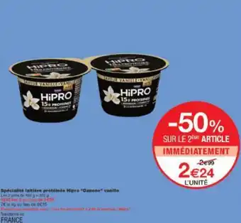 Monoprix Spécialité laitière protéinée Hipro Danone vanille offre