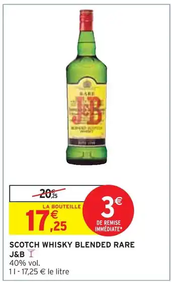 Intermarché J&B Scotch whisky blended Rare offre