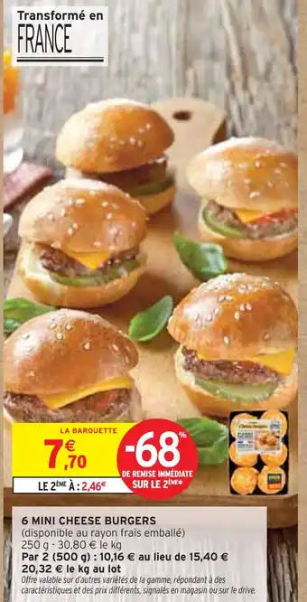 Intermarché 6 mini cheese burgers offre