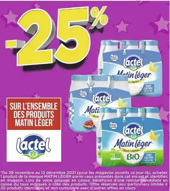 Matin léger bon plan sur l’ensemble des produits matin léger