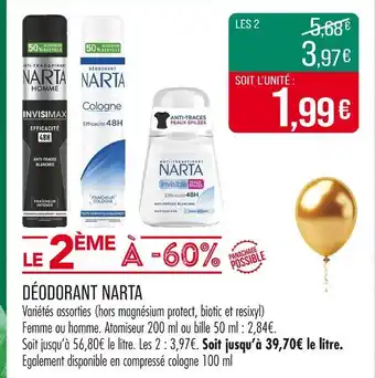 Match Narta Déodorant offre