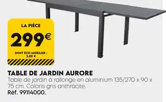 Tout faire matériaux Table de jardin aurore offre