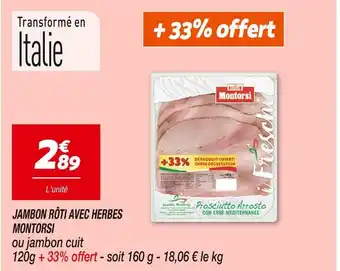 Netto MONTORSI Jambon rôti avec herbes ou jambon cuit offre