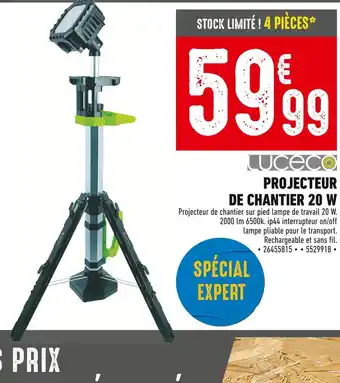 Batkor LUCECO Projecteur de chantier 20 W offre