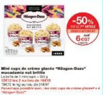 Monoprix Mini cups de crème glacée Häagen-Dazs macadamia nut brittle offre