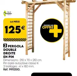 Tout faire matériaux Pergola Double Droite en Pin offre