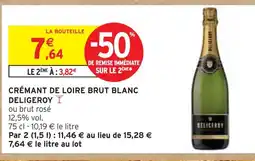 Intermarché DELIGEROY Crémant de loire brut blanc offre