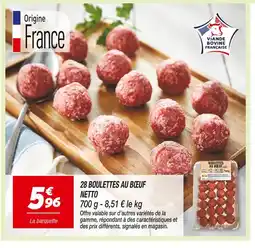 Netto Viande Bovine Française 28 Boulettes au Bœuf Netto offre