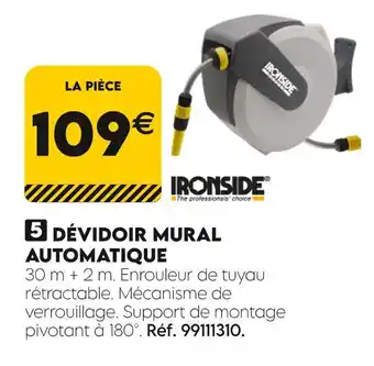 Tout faire matériaux IRONSIDE Dévidoir mural automatique offre