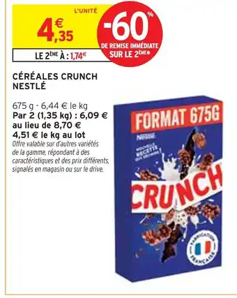 Intermarché NESTLÉ Céréales crunch offre