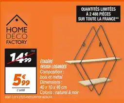 Netto Home Deco Factory Étagère Design Losanges offre