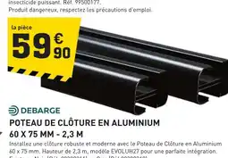 Tout faire matériaux DEBARGE Poteau de clôture en aluminium 60 x 75 mm - 2,3 m offre