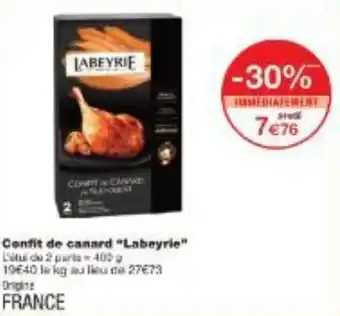 Monoprix Confit de canard Labeyrie offre