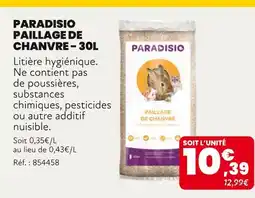 Animalis Paradisio Paillage de chanvre – 30l offre