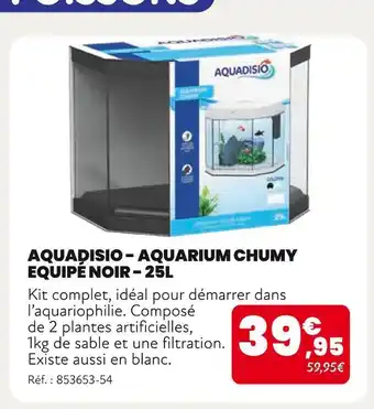 Animalis AQUADISIO Aquarium chumy équipé noir - 25l offre