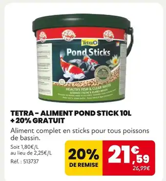 Animalis Tetra Aliment Pond Stick 10L + 20% Gratuit offre