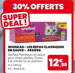 Animalis WHISKAS Les repas classiques en sauce - 48x85g offre