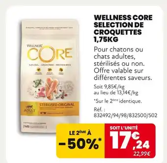 Animalis Wellness Core Selection de Croquettes 1,75kg offre