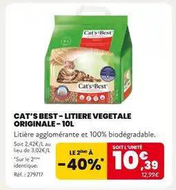 Animalis CAT’S BEST Litiere vegetale originale - 10l offre