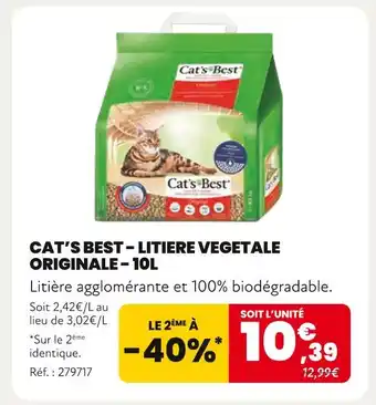 Animalis CAT’S BEST Litiere vegetale originale - 10l offre