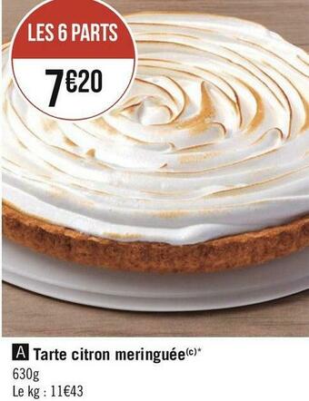 Géant Casino Tarte citron meringuée offre